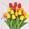 HOAZIACEHN Tulips Artificial Fake Flowers, 10PCS Multicolor Artificial Tulips Flowers, Artificial Tulip Flower Mini for Party Office Wedding Bouquets Centerpieces Table Gift (White) view 3