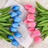 HOAZIACEHN Tulips Artificial Fake Flowers, 10PCS Multicolor Artificial Tulips Flowers, Artificial Tulip Flower Mini for Party Office Wedding Bouquets Centerpieces Table Gift (White) view 4