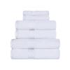 Superior Turkish Cotton Ultra-Plush 6-Piece Towel Set, Ideal for Master Bath, Guest Bathroom, Fast Drying, Shower, Spa, Face/Washcloths, Hand, Bath Towels, Absorbent, Home Basics, White view 1