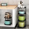 Rotating Shelf Kitchen Storage Rack Vegetable Rack Corner Shelf Metal Storage Shelves Heavy Duty Height Steel Standing Pot Rack view 4