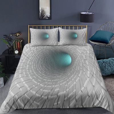 QQXX 3D Vortex Duvet Cover Set with Pillowcases, Ultra Soft Microfiber Comforter Cover Sets,Breathable Washed Printed Bedding Set for Teens Bedroom Decor(Twin(68"x86"), K)