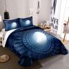 QQXX 3D Vortex Duvet Cover Set with Pillowcases, Ultra Soft Microfiber Comforter Cover Sets,Breathable Washed Printed Bedding Set for Teens Bedroom Decor(Full(79"x90"), J) view 1
