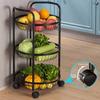 Storage Rack Kitchen Fruit Vegetable Rack 3 Tier Rolling Fruit Basket with Wheels Multifunctional Fruit and Vegetable Storage Rack Rolling Storage Cart Trolley Kitchen Shelf for Kitchen Bathroom Livin view 3