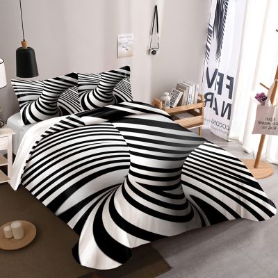 QQXX 3D Vortex Duvet Cover Set with Pillowcases, Ultra Soft Microfiber Comforter Cover Sets,Breathable Washed Printed Bedding Set for Teens Bedroom Decor(Full(79"x90"), E)