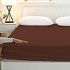 400 Thread Count Fitted Sheets Set of 3 Piece - Luxury and Extra Soft 100% Egyptian Cotton Sheets with 30" Deep Pocket Mattress Covers & Protectors - Chocolate Solid,Olympic Queen Size. view 2