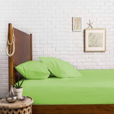 400 Thread Count Fitted Sheets Set of 3 Piece - Luxury and Extra Soft 100% Egyptian Cotton Sheets with 30" Deep Pocket Mattress Covers & Protectors - Sage Solid,Twin Size.
