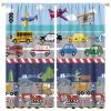 SXXLDNG Kids Boys Construction Curtains Cartoon Colorful Cars Tractor Truck Airplane 2 Panels Window Treatment Set for for Boys Girls Bedroom Living Room, W55 x L63 Inch Blackout view 1