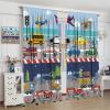 SXXLDNG Kids Boys Construction Curtains Cartoon Colorful Cars Tractor Truck Airplane 2 Panels Window Treatment Set for for Boys Girls Bedroom Living Room, W55 x L63 Inch Blackout view 4