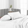 400 Thread Count Fitted Sheets Set of 3 Piece - Luxury and Extra Soft 100% Egyptian Cotton Sheets with 18" Deep Pocket Mattress Covers & Protectors - White Stripe,Olympic Queen Size. view 2