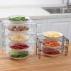 2Pcs Fridge Organizer Fridge Rack Kitchen Racks Kitchen Items Stackable Shelf Layered Shelf (Color : Deep Green) view 4
