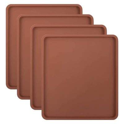 HUFFA 4PCS Silicone Dehydrator Mats with Edge - Silicone Sheets Compatible, Nonstick Silicone Tray Liner, High Temperature