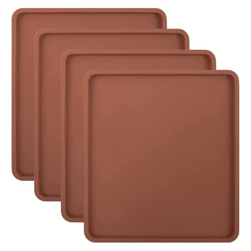 HUFFA 4PCS Silicone Dehydrator Mats with Edge - Silicone Sheets Compatible, Nonstick Silicone Tray Liner, High Temperature