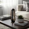 18"Hx6" Dimeter, Metal Open Vase, Matte Black Finish, Decorative Vase made with Aluminum, Brings Modern Rustic Design into Your Home, Table Centerpiece view 3