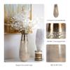 Sagebrook Home Glass, 15" Metallic Vase, Champagne, Cylinder, Glass, Contemporary, 6" L X 6" W X 15" H, Abstract view 4