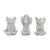 Sagebrook Home Set of 3 Elephant Figurines - Resin Polyresin Decorative Sculptures - Glam Style Home & Office Decor - Meditation and Yoga Inspired Accents - 9" White view 1