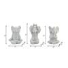 Sagebrook Home Set of 3 Elephant Figurines - Resin Polyresin Decorative Sculptures - Glam Style Home & Office Decor - Meditation and Yoga Inspired Accents - 9" White view 3