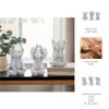 Sagebrook Home Set of 3 Elephant Figurines - Resin Polyresin Decorative Sculptures - Glam Style Home & Office Decor - Meditation and Yoga Inspired Accents - 9" White view 4