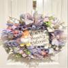 23 Easter Ribbon Wreath Bunny Gnome in Pink, Purple & White Handmade W6 view 2