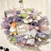 23 Easter Ribbon Wreath Bunny Gnome in Pink, Purple & White Handmade W6 view 3