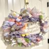 23 Easter Ribbon Wreath Bunny Gnome in Pink, Purple & White Handmade W6 view 4