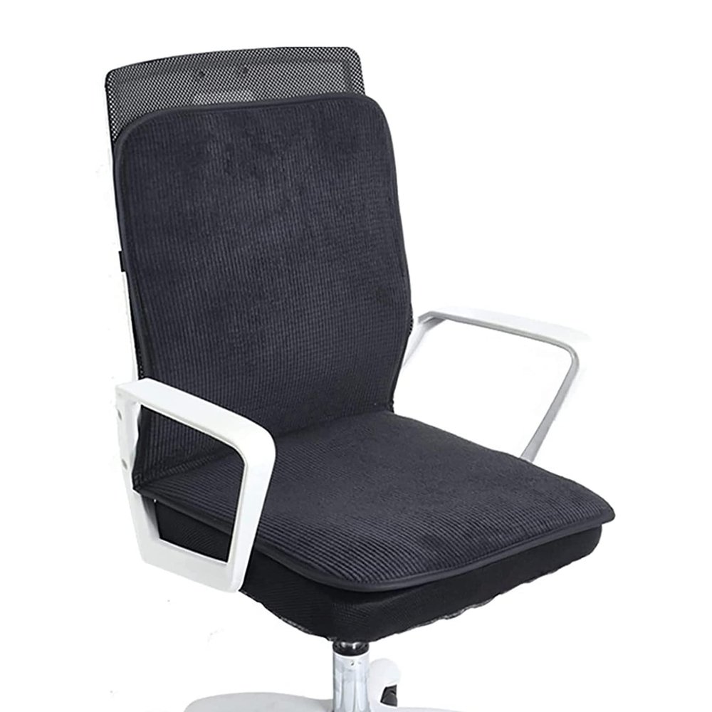oiakus Heated Seat Pad for Office Chair, HIPS and Back Heated Seat Cushion, Intelligent Temperature Controller and 4 Temperature Settings, Automatic Shut-Off, for Home, Office Chair and More