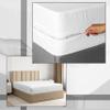 Pure Eco Zipper Fitted Sheet Olympic Queen Size 66" X 80" Inches Fit 8" Deep Pocket White, 600 TC 100% Egyptian Cotton Sateen Weave Zipper Mattress Cover Olympic Queen Size Zipper Sheets view 1