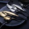 Black Silverware Flatware Set for 18UKBYN Stainless Steel Food-Grade Tableware Cutlery Sets, Dinnerware Set Kitchen Utensils Sets for Home Restaurant Hotel Gradient Black Gold 90-Piece view 2