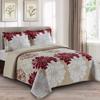 Royal Tradition 7PC Bedspread Set -California King Size- Helena Burgundy Printed Quilted Wrinkle-Free Microfiber Includes: 3PC Coverlet Set and 4PC Sheets Set view 2