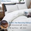 100% Cotton Oversized King plus 3 Piece Duvet Cover set 128x120 inch Breathable Luxury Soft & Cozy | Durable and Fade Resistant | Double Hem-Stitched Sateen Weave (Oversized King plus, White) view 3