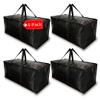 BAG-THAT! 4-Pack Black Moving Bags, Extra Large Storage Bags with Zipper, Water Resistant Packing Bags for Moving Supplies, Heavy Duty Moving Totes with Carrying Handle view 1