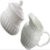 2pcs Milk Frothing Pitcher and Coffee Sugar Containers Sauce Jug Ceramic Coffee Milk Creamer Gravy Sauce Boat for Parties view 1