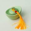 Ceramic Tea Jar with Lid: Mini Ingot Shape Tea Canister Small Kitchen Food Container for Loose Tea Coffee Bean Sugar Spice Nut Herb Cereal Green view 4