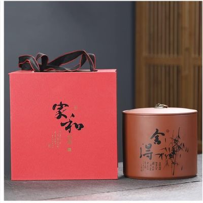 ceramic storage jar Vintage Chinese Ceramic Jar with Lid, Large Household Tea Box Sealed Moisture Resistant Storage Gift Box Packaging for Tea, Coffee, Herbs, Sugar, Spices, Grains, Salt Storage Jars