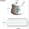 GImLY Spice jar 3 Pcs Set - Each Jar Volume Approx 380ML13oz Ceramic Condiment Jar Spice Container with Lids,Serving Spoon and Tray, white,Mother's Day Gift Spice Containers (Color : B) view 2