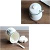GImLY Spice jar 3 Pcs Set - Each Jar Volume Approx 380ML13oz Ceramic Condiment Jar Spice Container with Lids,Serving Spoon and Tray, white,Mother's Day Gift Spice Containers (Color : B) view 3