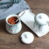 GImLY Spice jar 3 Pcs Set - Each Jar Volume Approx 380ML13oz Ceramic Condiment Jar Spice Container with Lids,Serving Spoon and Tray, white,Mother's Day Gift Spice Containers (Color : B) view 4