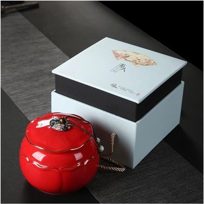ceramic storage jar Ceramic Food Storage Jar with Airtight Lid, Tassel Style Home Airtight Jar Gift Box Packaging for Coffee, Tea, Condiments, Cereals, Sugar - Kitchen Dining Room Decoration Storage J
