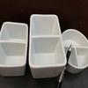 White Ceramic Sugar Packet Holder Three Grids Sugar Tea Bag Bowl view 3