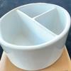 White Ceramic Sugar Packet Holder Three Grids Sugar Tea Bag Bowl view 4