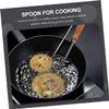 Cabilock 2pcs Stainless Steel Flat Cooking Spoon Round Frying Spoon Long Handle Round Stainless view 2