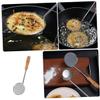Cabilock 2pcs Stainless Steel Flat Cooking Spoon Round Frying Spoon Long Handle Round Stainless view 4