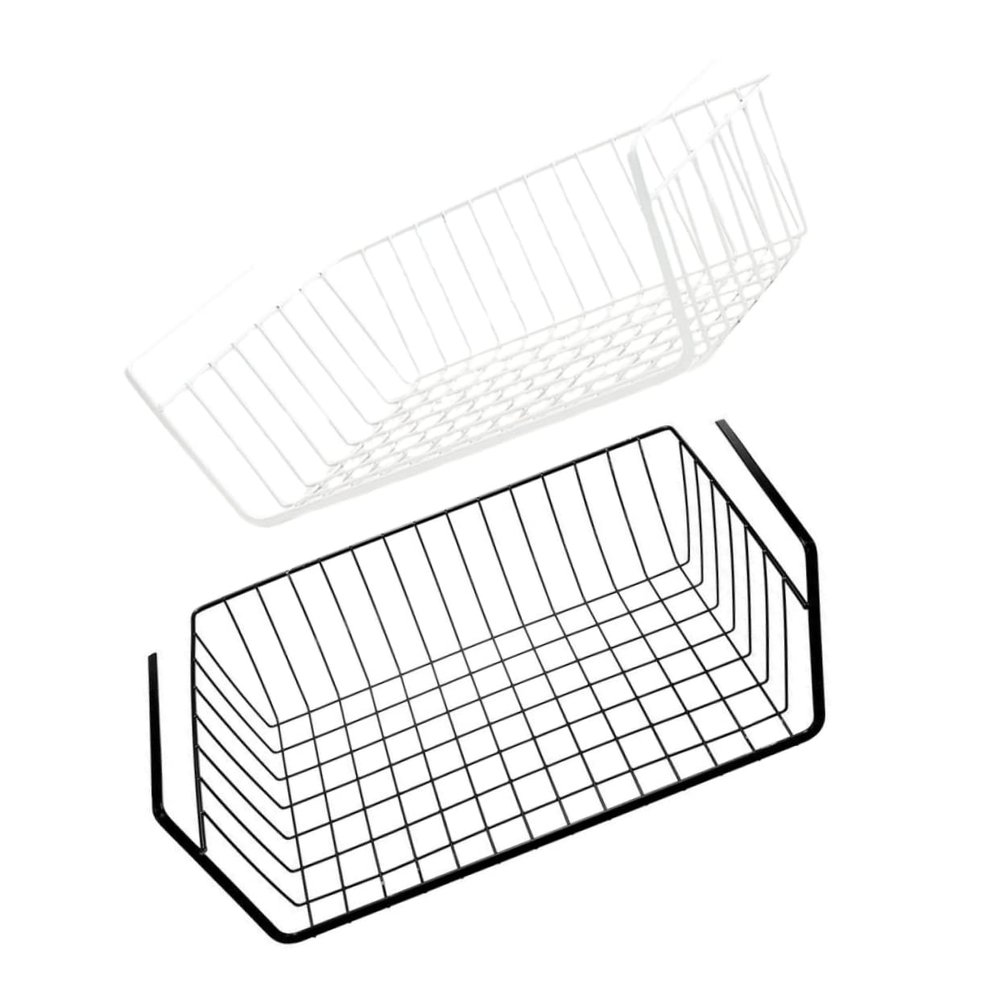 2pcs Iron Hanging Storage Organizers Punch Baskets for Kitchen Pantry Office and Bathroom Easy Installation Iron Material Versatile Use in Multiple Scenes