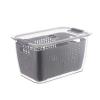 HERCHR Plastic Produce Saver Container, Vegetable Storage Containers Fruit Storage Organizer Bins Fresh Food Keeper Produce Saver with Divider for Refrigerator(1.7L-Gray) view 1