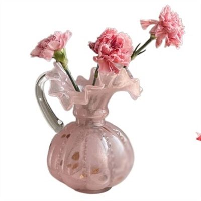 DYPASA Vases for Flowers Vintage Vase Hydroponic Culture Flower Decoration Dry Flower Illustration Pumpkin Pattern Flower Vase Decorative Decoration Irregular Unique Flower Vase (Color : Gray)