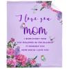 Gift for Mom I Love You Mom Flannel Throw Blankets Mom Gift Throw Blanket for Living Room Sofa 90"x120"for Whole Family view 1