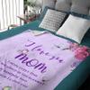 Gift for Mom I Love You Mom Flannel Throw Blankets Mom Gift Throw Blanket for Living Room Sofa 90"x120"for Whole Family view 3