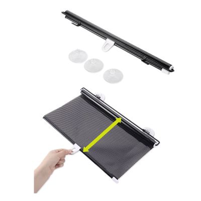 Temporary Car Sun Shade Side Window, Free-Perforated Balcony Suction Cup Sunshade, Blackout Curtain, Versatile Anywhere Portable Lightweight Drape,(Black Mesh Dot),W50*H125cm/W19.68*H49.21in