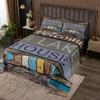 3 Piece Lake Theme Quilt Bedding Set Women Aldult Lightweight Bedding Rustic Wooden Barn Bedspread Set Plank Wall Bedspread Coverlet Soft Microfiber Home Quilt Set for King Bed All Season view 1