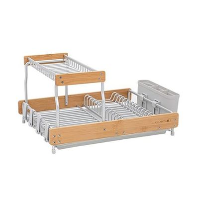 Signim casa Bamboo Wood Dish Drying Rack (w) 20.9X(d) 13.6X(h) 9.5inch