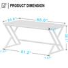 LVB White Computer Desk, Modern Wood Home Office Desk for PC Writing Work, Metal Wooden Executive Workstation Student Simple Desk, Computer Study Gaming Bedroom Table, 55 Inch, White Oak view 2